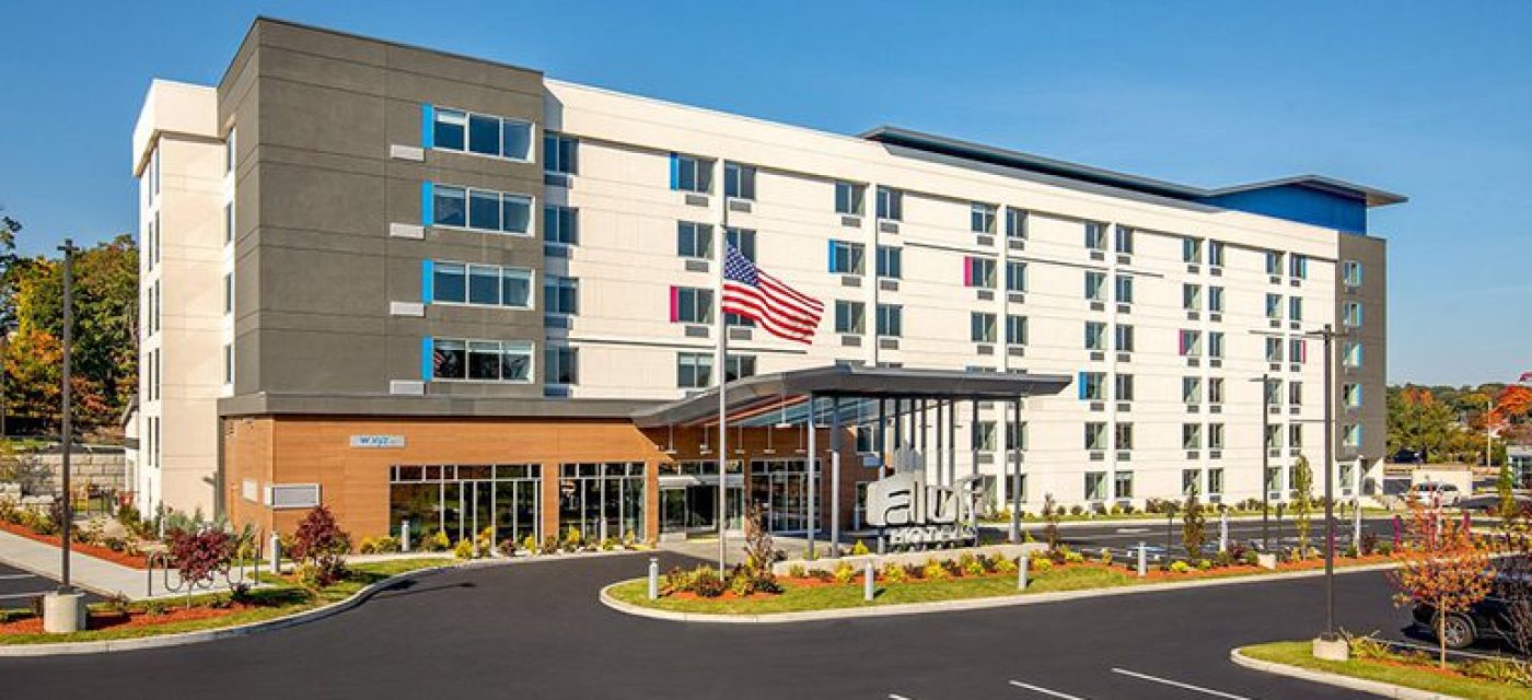 Aloft framingham hotel which was built in 1969 converted into an upscale hotel with mixed-use development and Sustainable Design Services (Groundwater recharge, LED site lighting and energy improvements) with a project value of $13 million.